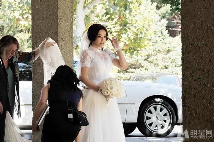 刘晓庆结婚一周年 再披婚纱似美娇娘