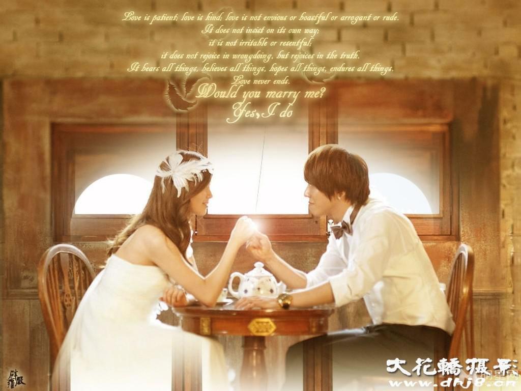 红薯夫妇婚纱照 郑容和徐贤浪漫婚纱写真
