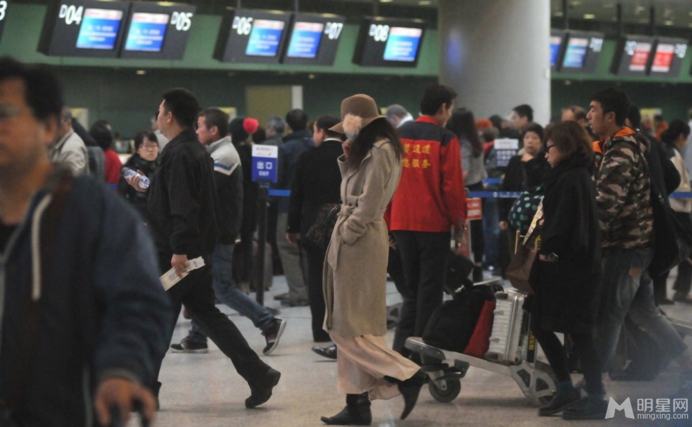 林志玲身着睡袍现身机场 全副武装防素颜被拍