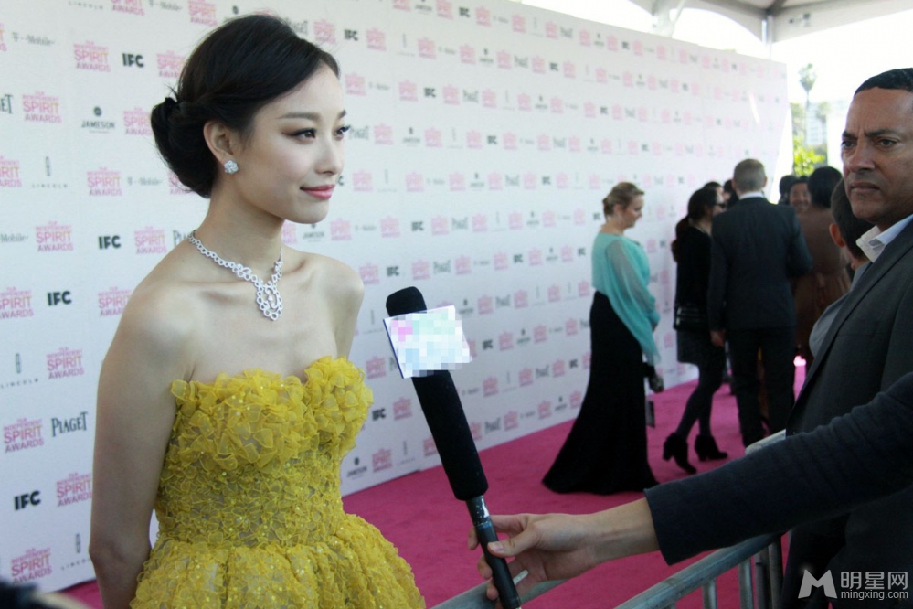 倪妮优雅长裙亮相美国电影独立精神奖