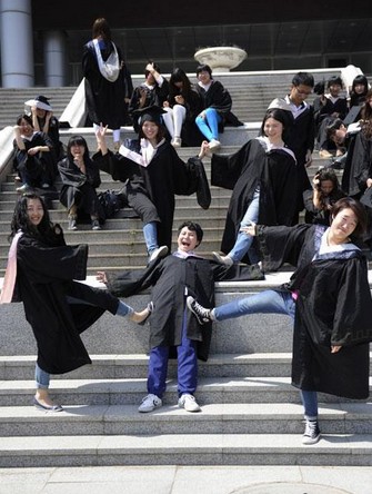 大学生另类毕业照 另类姿势致另类青春