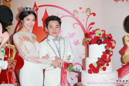 王祖蓝与老婆李亚男结婚现场激吻 身高不是距离王祖蓝结婚图片