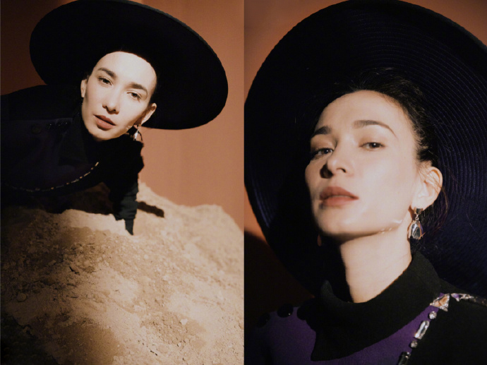 卢靖姗时髦复古时尚大片写真图片