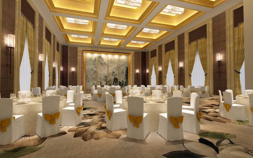 大型婚宴餐厅布置图片(13张)