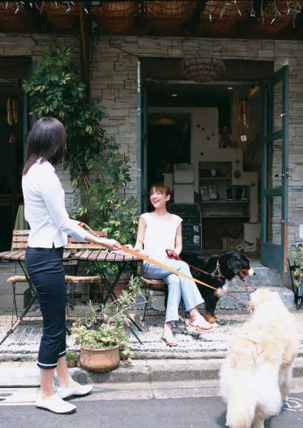 女性带宠物逛街图片(27张)