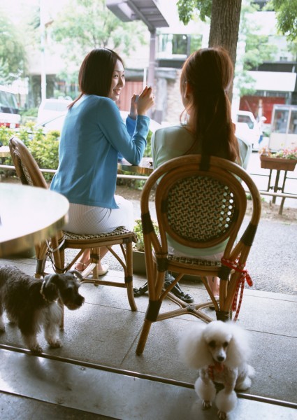 女性带宠物逛街图片(27张)