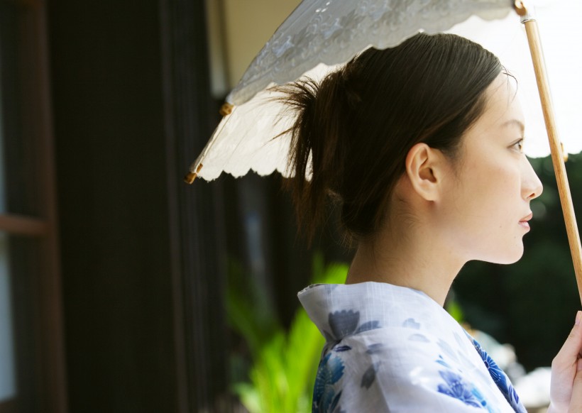 夏日里打伞的日本女人图片(22张)