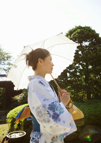 夏日里打伞的日本女人图片(22张)