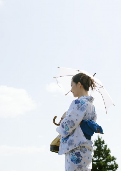 夏日里打伞的日本女人图片(22张)