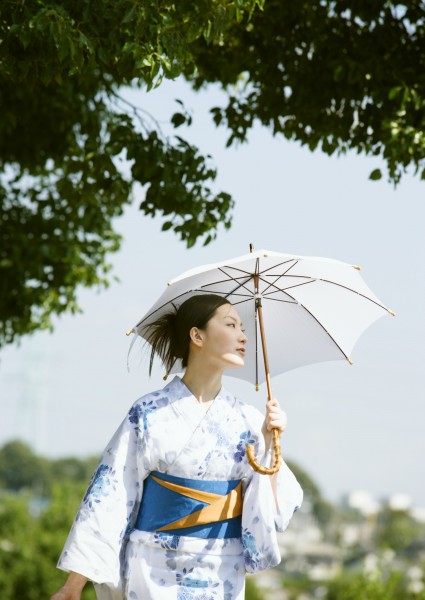 夏日里打伞的日本女人图片(22张)