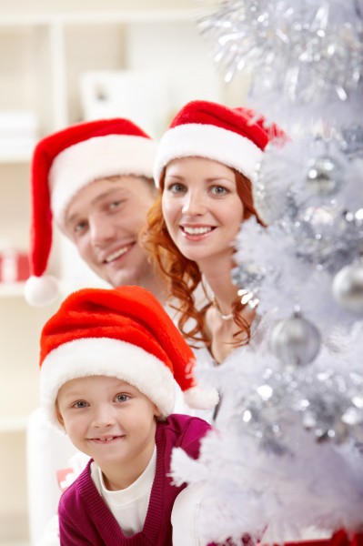戴着圣诞帽的一家人图片(11张)