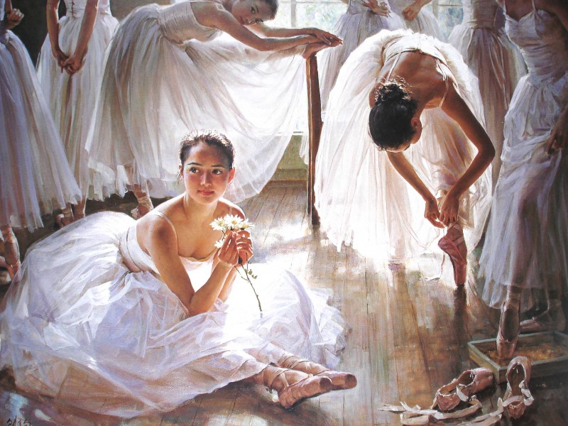 芭蕾舞者油画图片(16张)