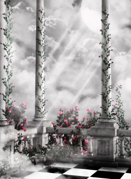 梦幻花朵建筑背景素材图片(15张)