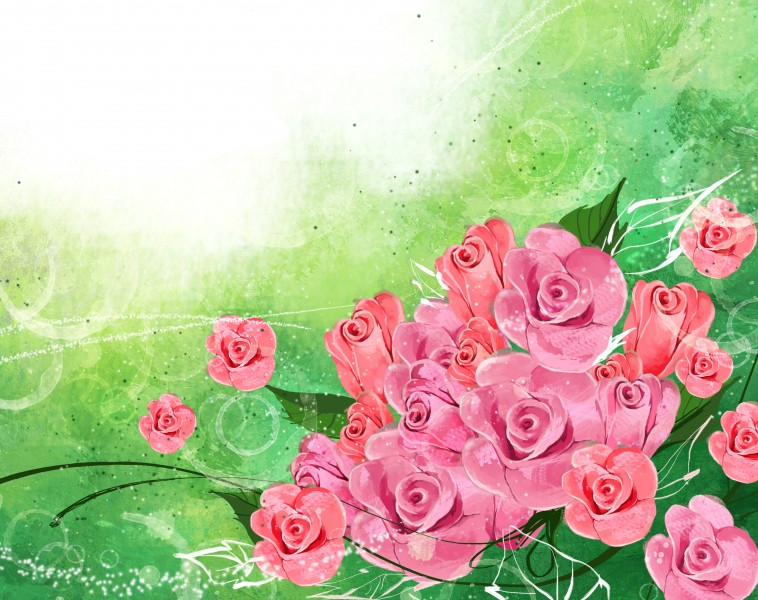 手绘玫瑰素材图片(6张)