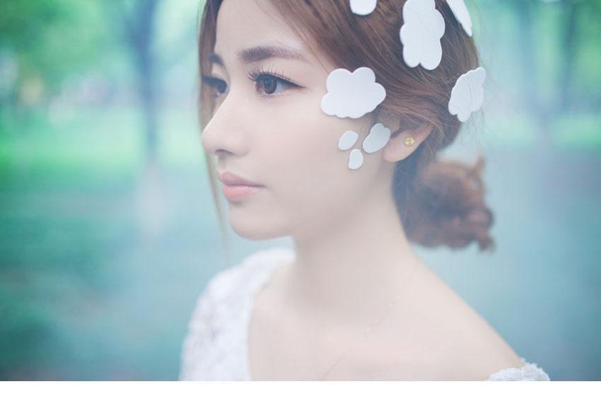 美女唯美白纱蕾丝连身裙