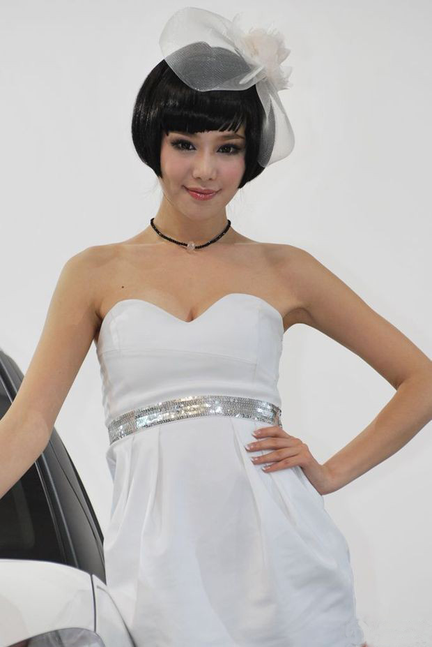 雪铁龙车展美女车模美图