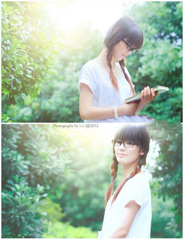清纯眼镜学生妹爱学习