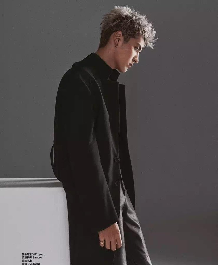 吴亦凡顶奶奶灰登封面 花西装展不羁帅气