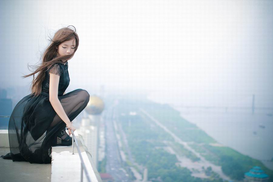 美女清纯唯美黑丝婚纱迷人