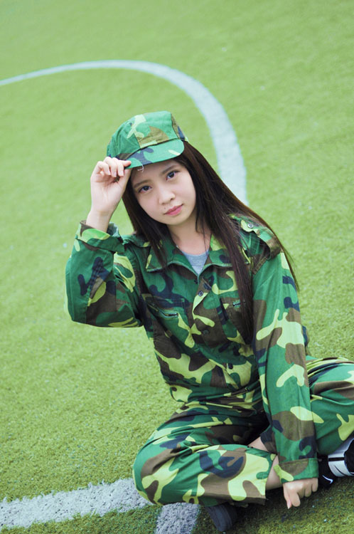 清纯可爱的军训女神