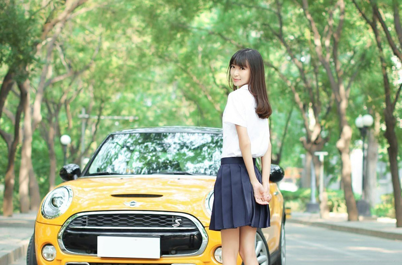 性感车模学生装制服诱惑