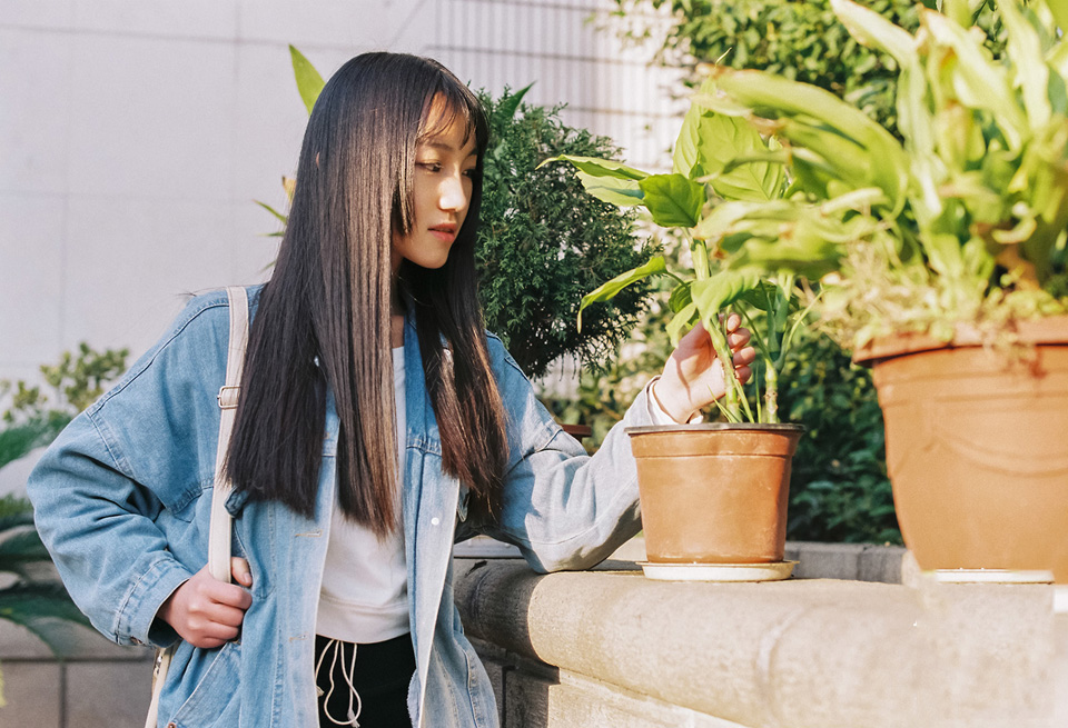 晚秋下的唯美少女