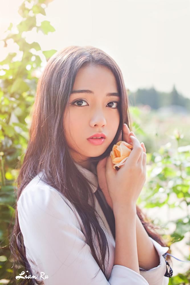 春的森林中的美丽仙子