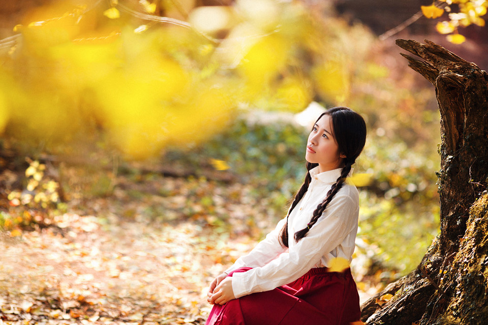 清纯美女风起时想你