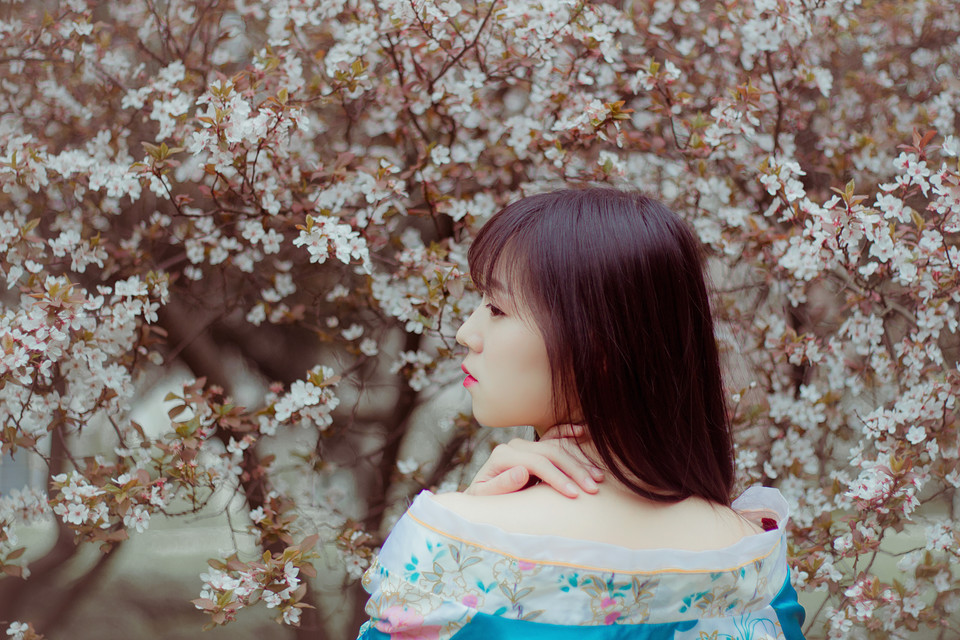 清纯美女风暖花开和服唯美