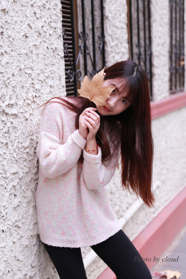 清纯美女清澈秋意