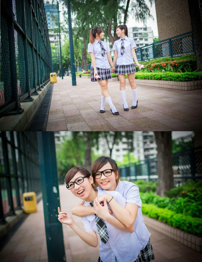 双生花校服写真青春烂漫