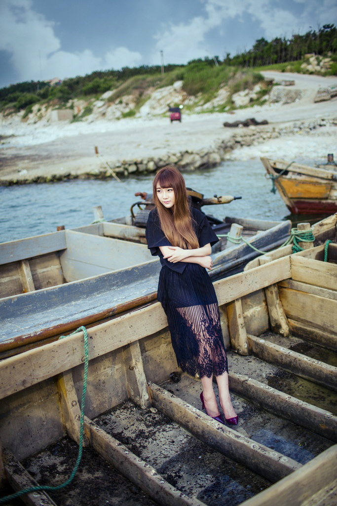 清纯少女行船远行唯美写真