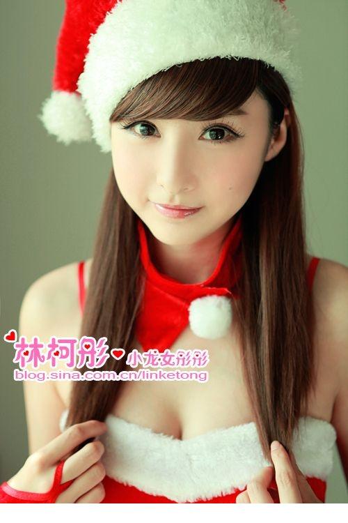 小龙女林柯彤性感可爱圣诞公主图片