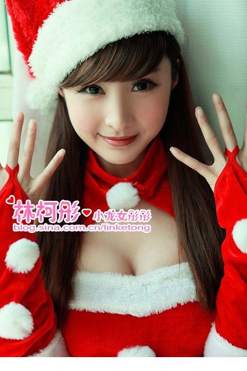 小龙女林柯彤性感可爱圣诞公主图片