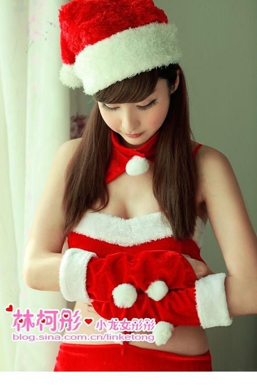 小龙女林柯彤性感可爱圣诞公主图片