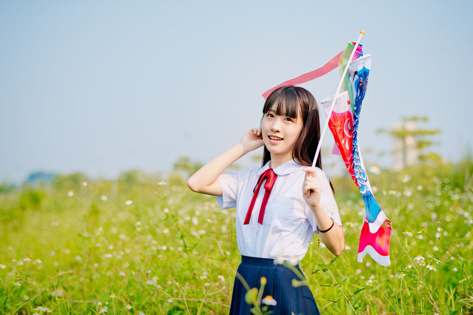 小清新可爱90后学生妹欢乐户外时光