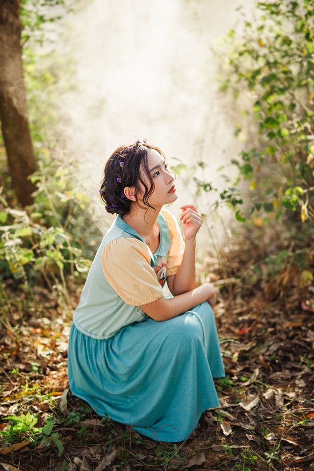 与森系清新少女清晨的邂逅