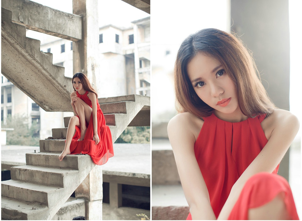 废弃工厂里的妩媚美模