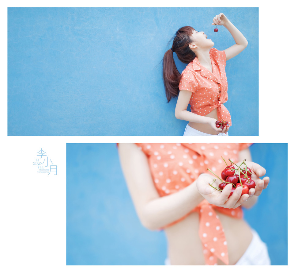 天台上的俏皮少女小露蛮腰