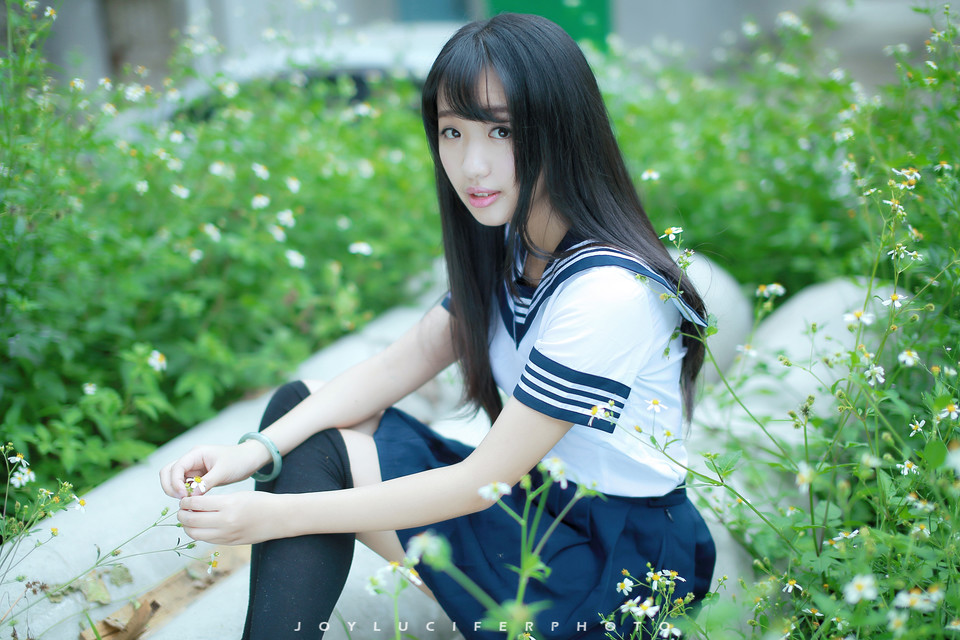 清新校服女生的清凉夏日