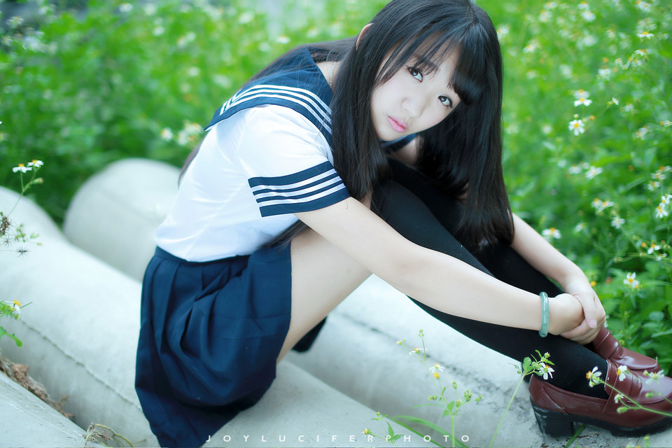 清新校服女生的清凉夏日