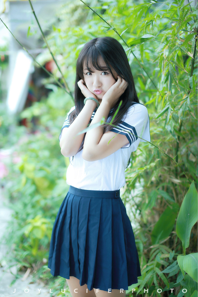 清新校服女生的清凉夏日