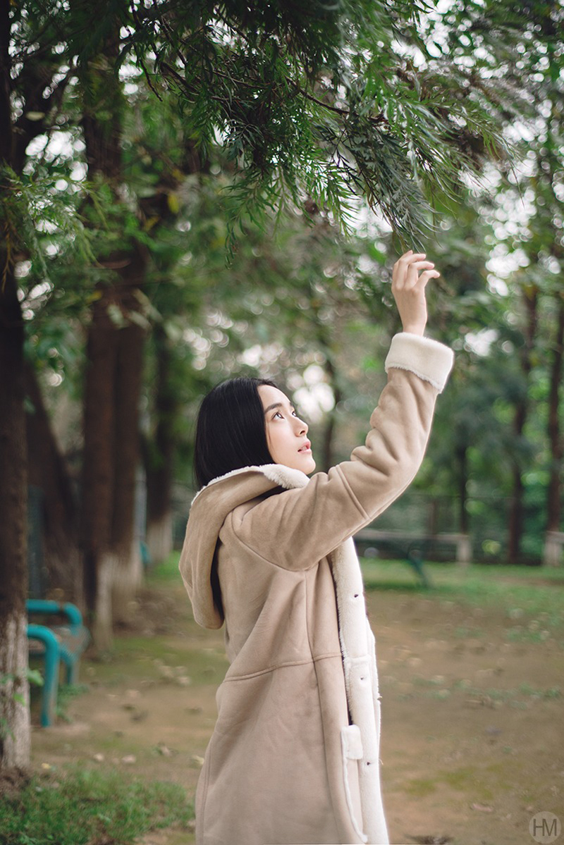 素颜清纯长直发美女初冬唯美写真