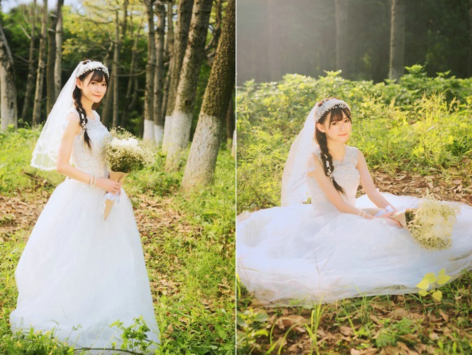 清新女神花环白纱清新甜美温婉写真