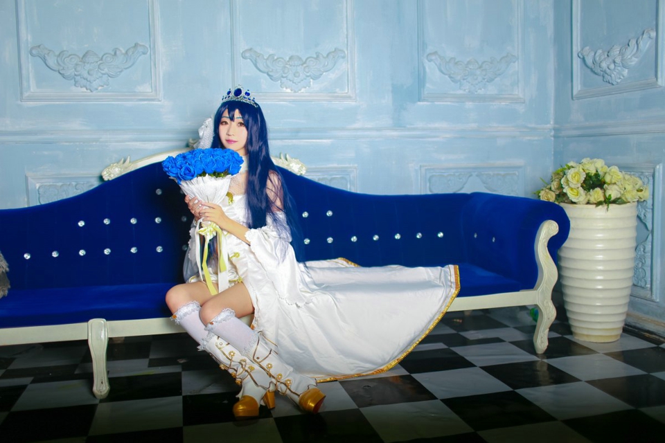 婚纱美女园田海未乱欲同人花嫁cos