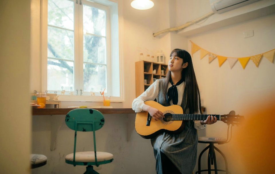 音乐少女私房素颜森系柔美文静可爱