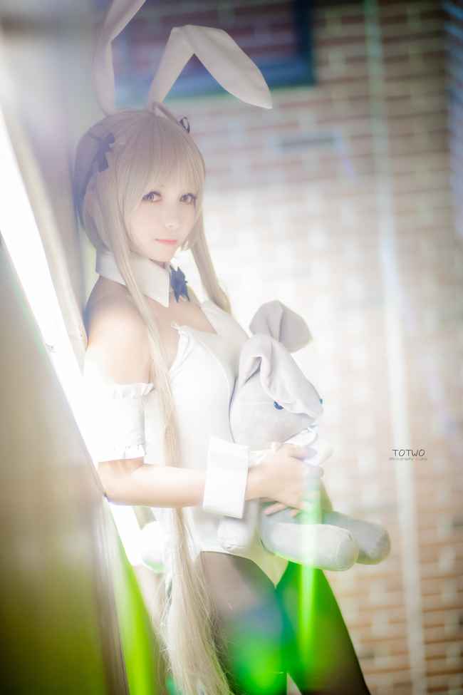 甜美少女cosplay春日野穹黑丝兔女郎极致诱惑