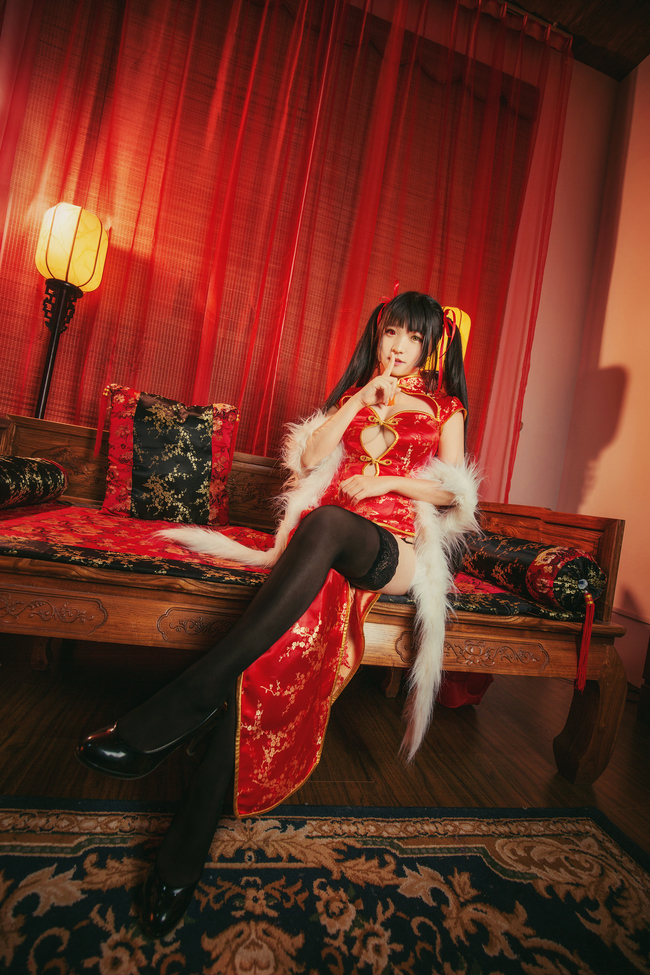 病娇少女时崎狂三双人旗袍版唯美cosplay