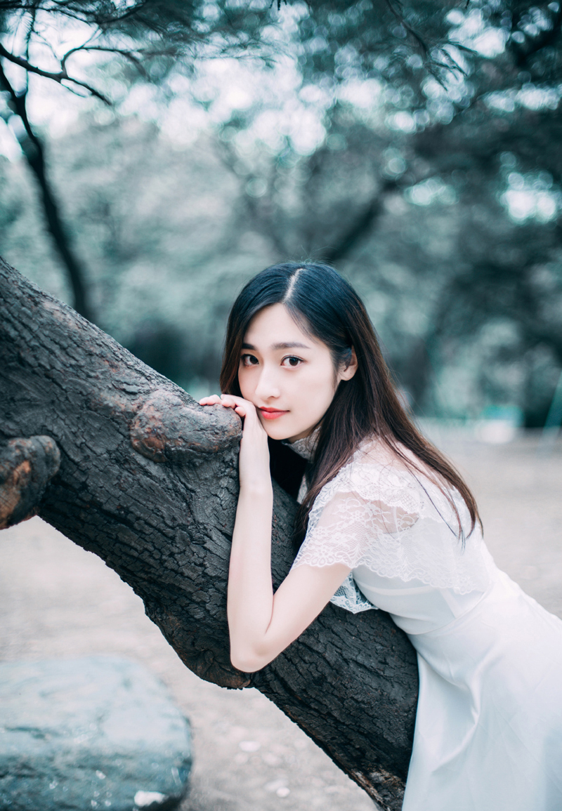 白净少女纯色写真意境唯美