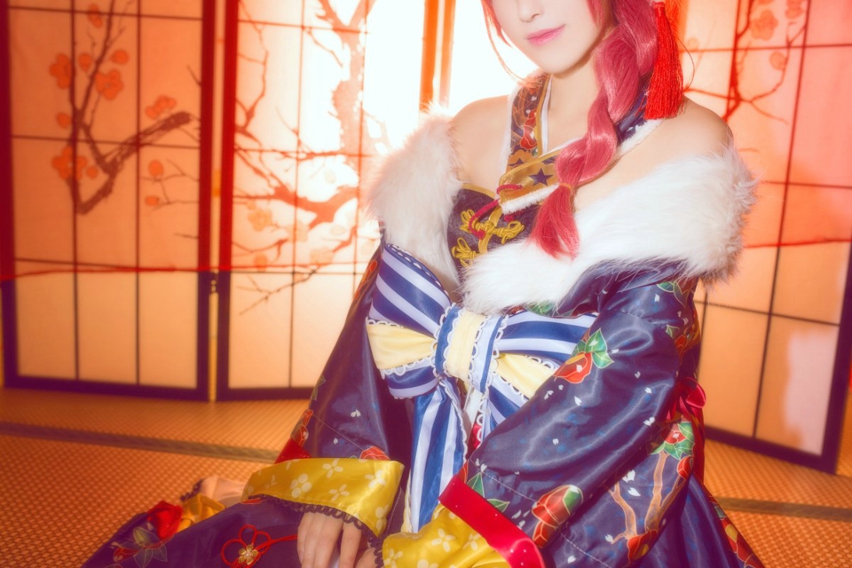 古风和服Cosplay美女西木野真姬正月和服觉醒图片